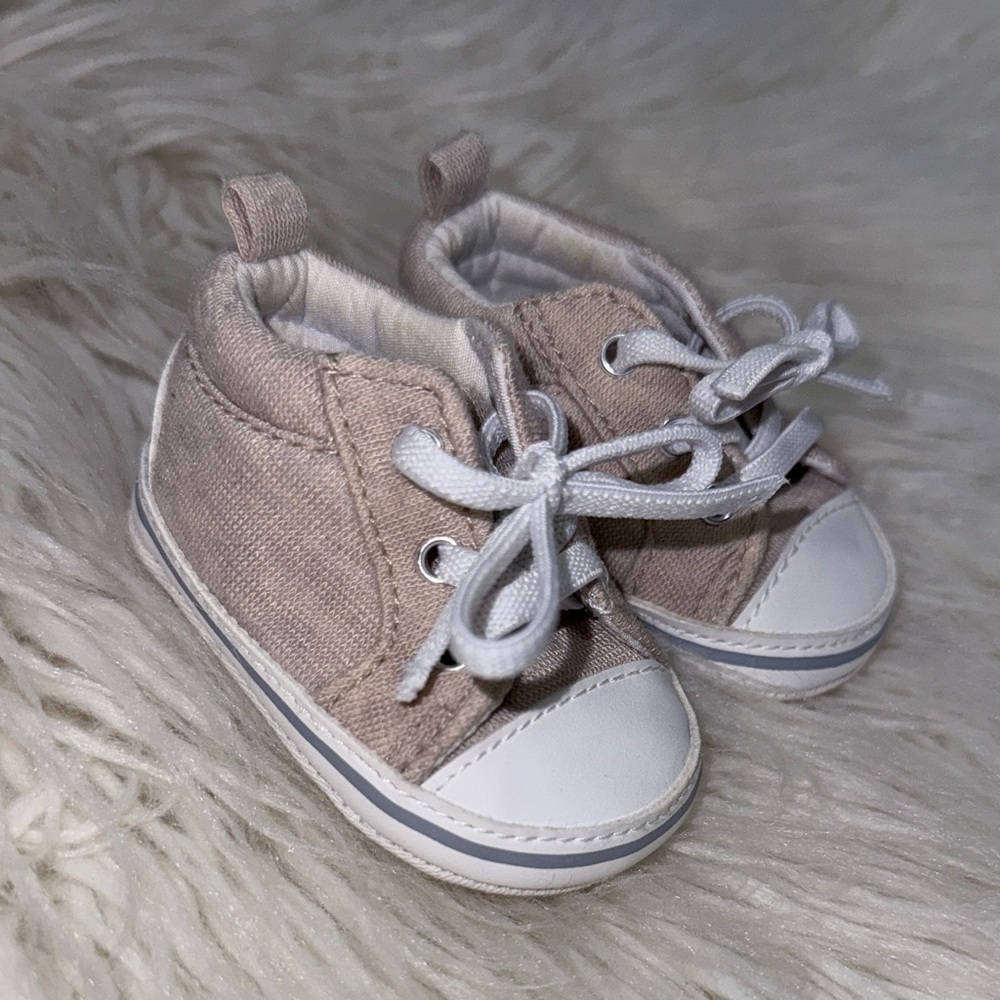 Child of Mine Tan and White Kids Sneakers
